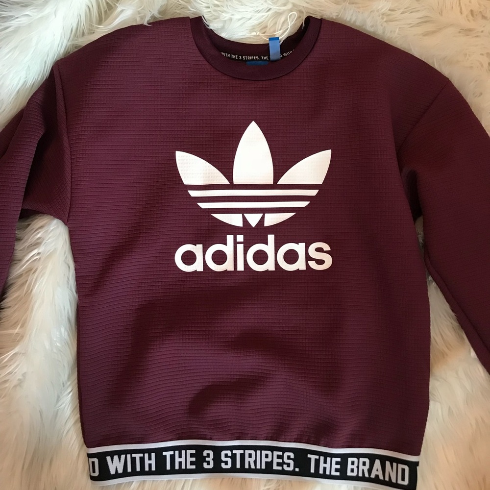 ADIDAS trefoil maroon crewneck